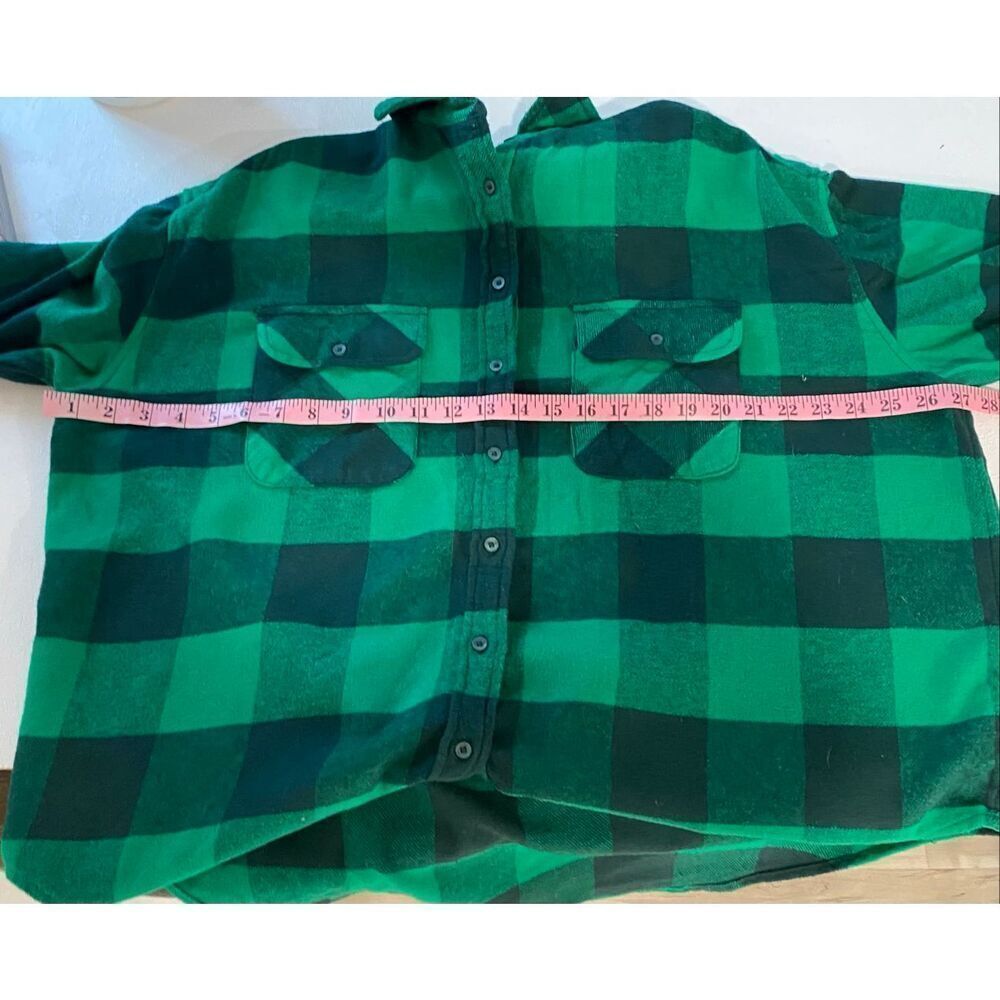 Aerie Green Plaid Flannel Shirt Button Down Cozy Oversized Top Size M - Picture 8 of 8